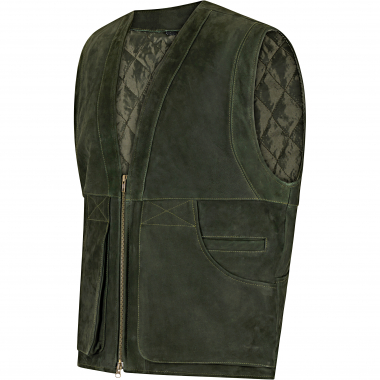 il Lago Prestige Leather Waistcoat Field Vest Men (Olive)
