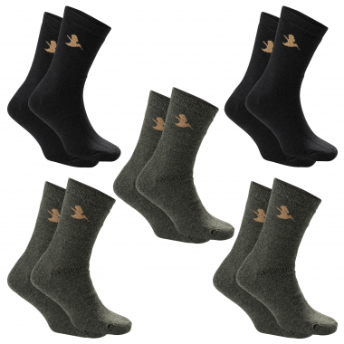 il Lago Prestige Set Of 5: Geo Pro Thermal Socks Unisex (Olive/Black)