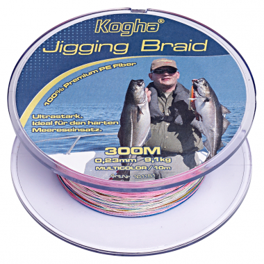 Kogha Fishing Line Jigging Braid (multicolor, 300 m)
