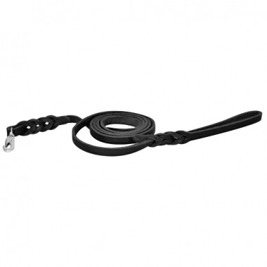 Leather leash black clip hook