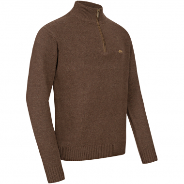 Men's Woll Halfzip Sweater - brown