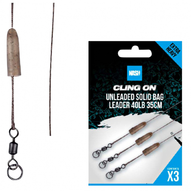 Nash Ready Tied Unleaded Solid Bag Leader 35cm 