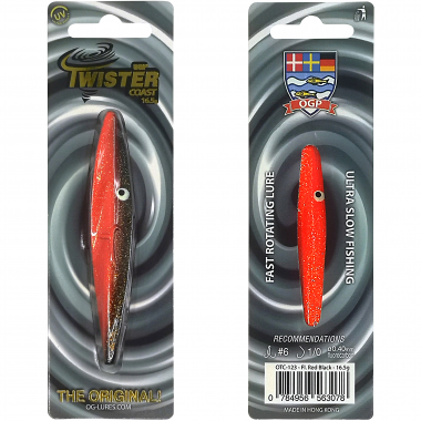 OGP Inline bait Twister Coast (Fl. Red Black)