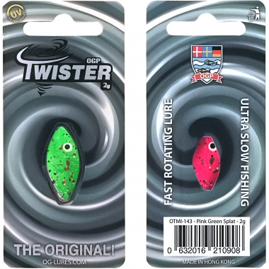 OGP Inline bait Twister (Pink Green Splat)