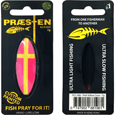 OGP Inline Lure Præsten Classic (Pink/Yellow/Cross)