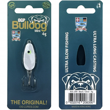 OGP Trout Lure Bulldog Mini (Black/White Glow)