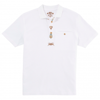 OS Trachten Men's Polo shirt (white)