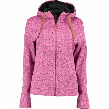 OS Trachten Women's Adisur Knitted Fleece Jacket Women (Raspberry)