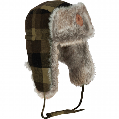 Pinewood Classic Checked Fur Hat Unisex (Green/Black)