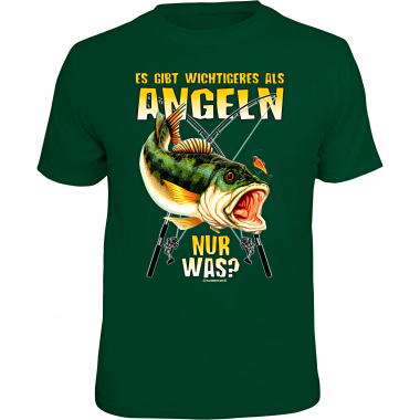 Rahmenlos "Es gibt Wichtigeres als Angeln, nur was?" T-Shirt Men (Green)