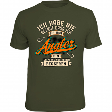Rahmenlos "Ich habe nie gesagt, dass ich der beste Angler bin…" T-Shirt Men (Olive)