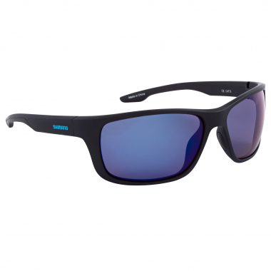 Shimano Antares Polarised Sunglasses (Matte Black/Blue Mirror)