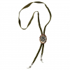 Bolo tie with leather straps