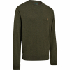 Harrington Knitted Jumper Men, With Round Neck (Forest Ember Melange) 