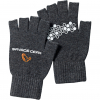 Savage Gear Knitted Half Finger Gloves Unisex (Dark Grey Melange) 