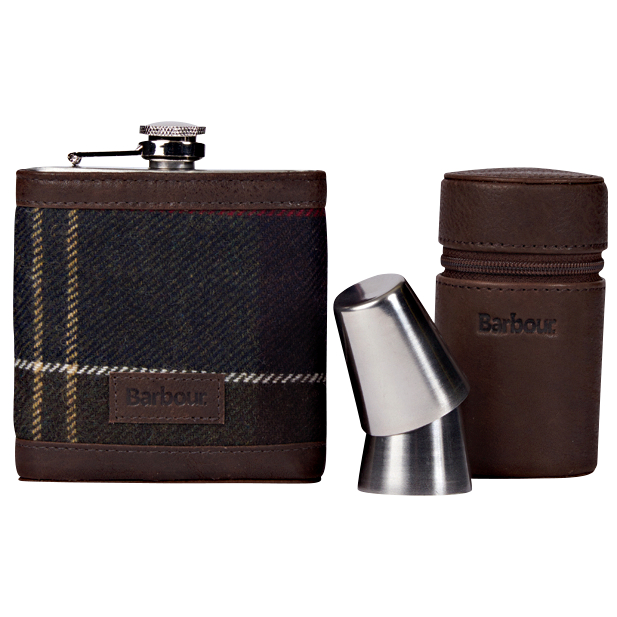Barbour Barbour Tartan Hip Flask and Cups 