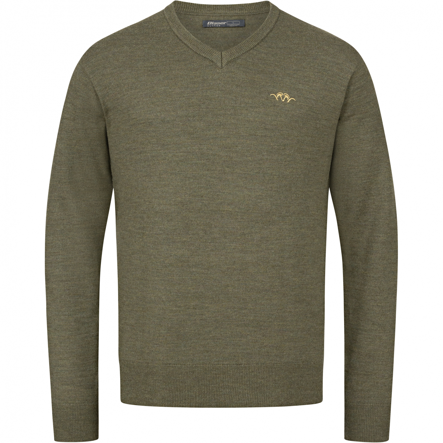 Blaser V-Neck Merino Sweater Men (Dark Olive) 