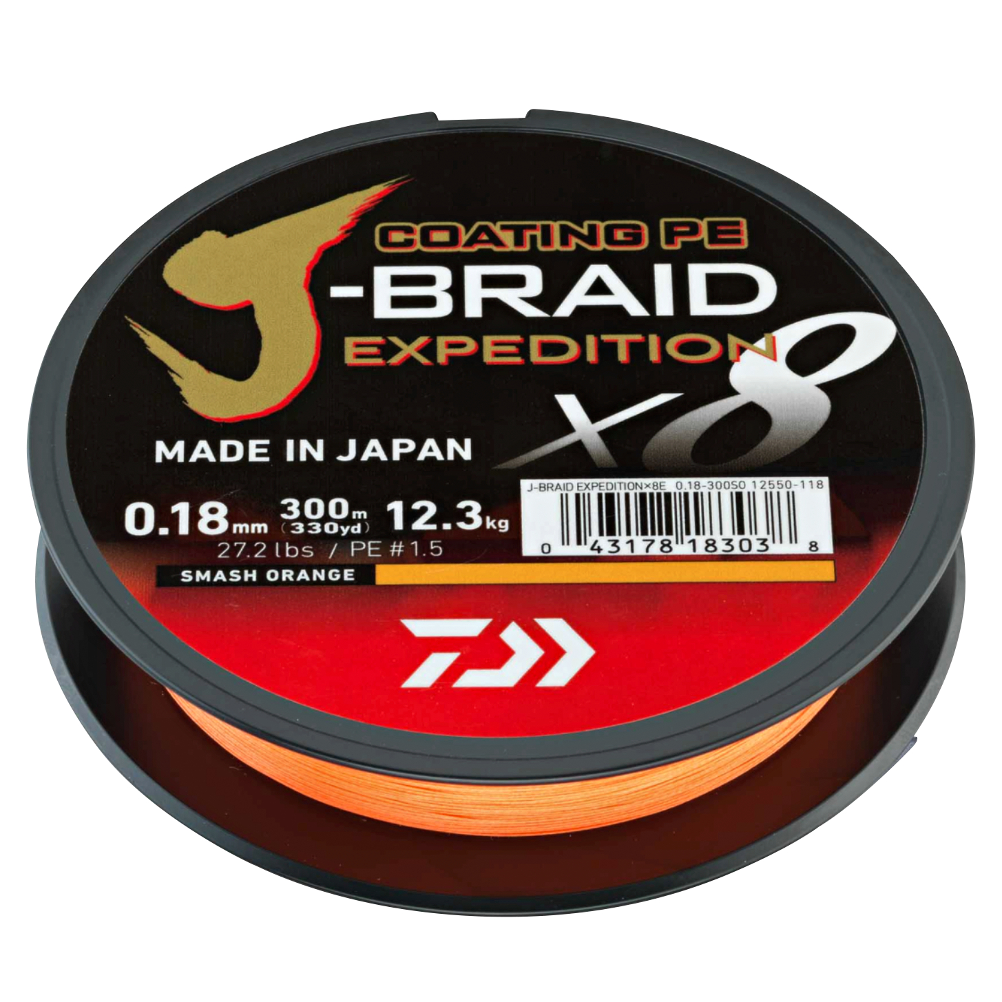 Daiwa J-Braid Expedition, smash orange - 150 m 