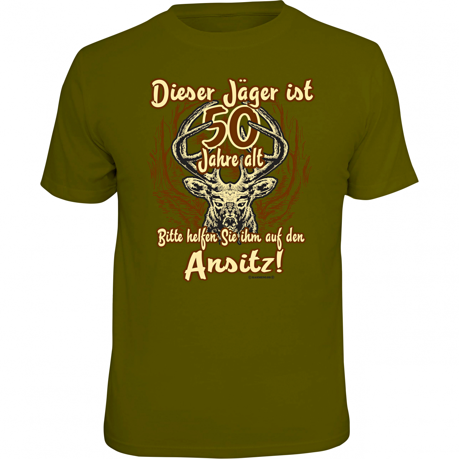 "Dieser Jäger ist über 50…" T-Shirt Men (Olive) 