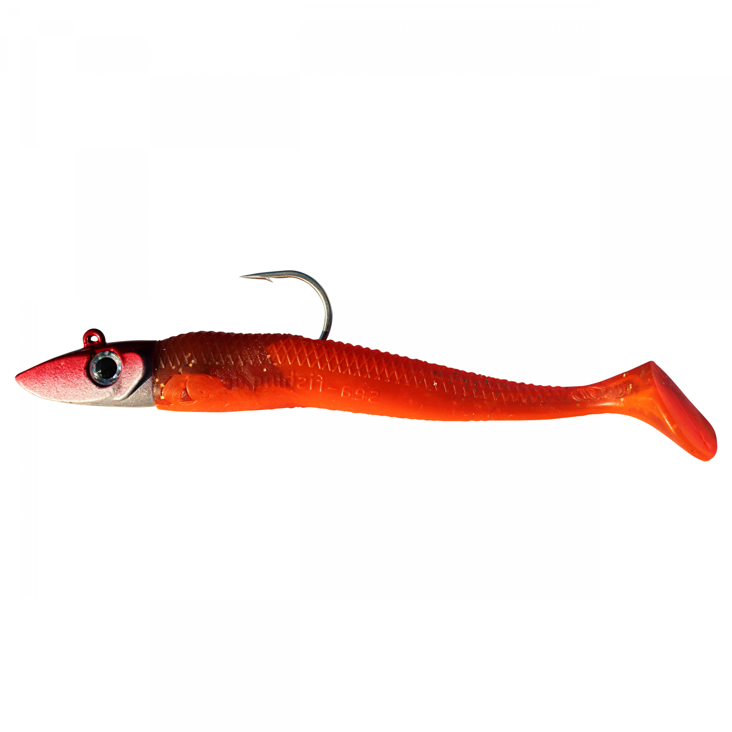 Eisele Soft plastic bait Flexxxi with twitch head (amber + motoroil + red) 