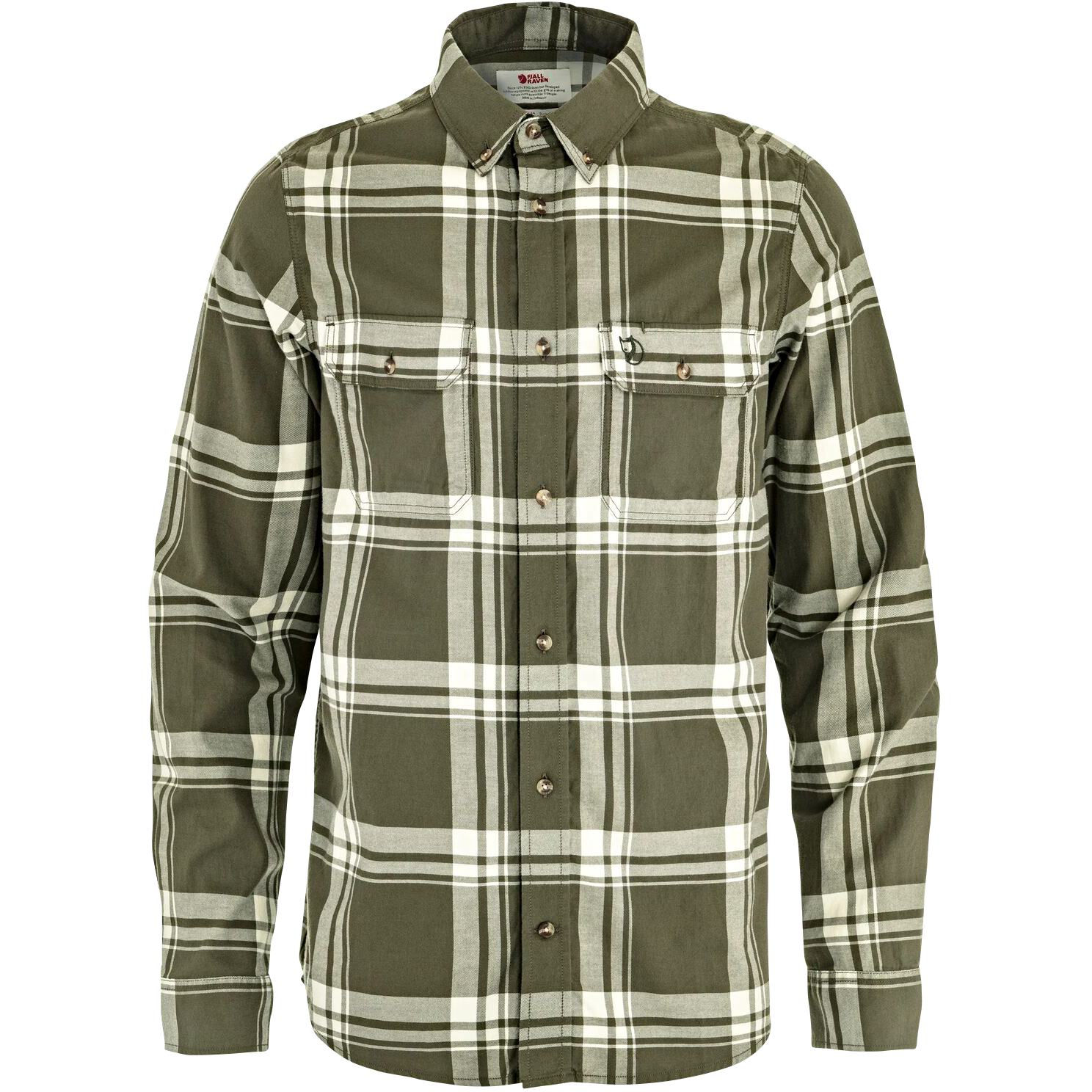 Fjällräven Övik Lite Flannel Shirt M Men (Laurel Green-Chalk White) 