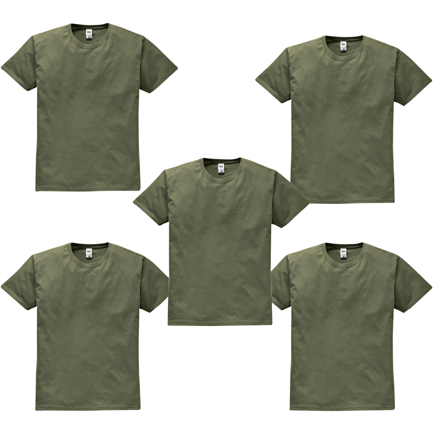 Fruit of the Loom Set of 5: T-Shirts Men (Khaki) 
