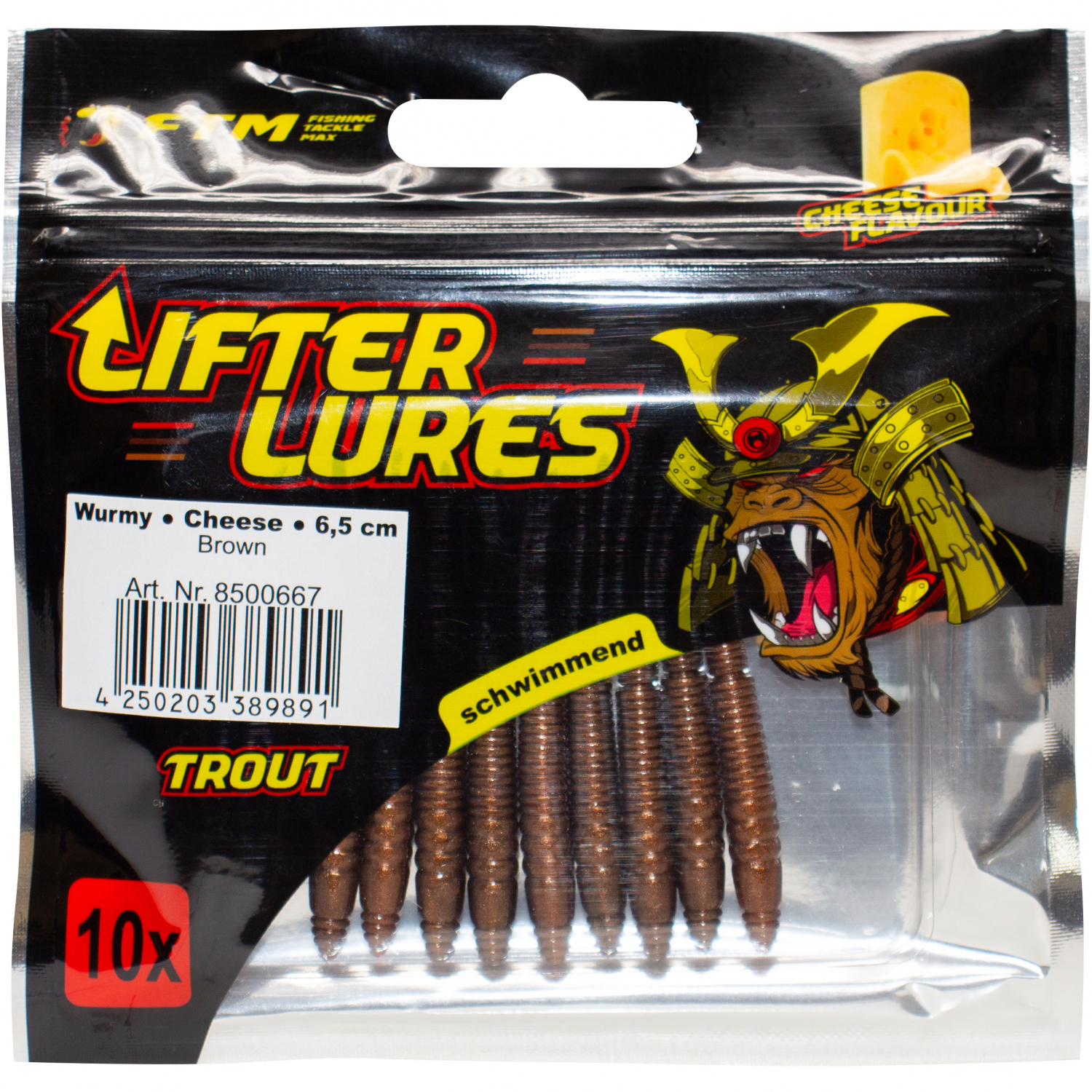 FTM Lifter Lures Wurmy, Brown 