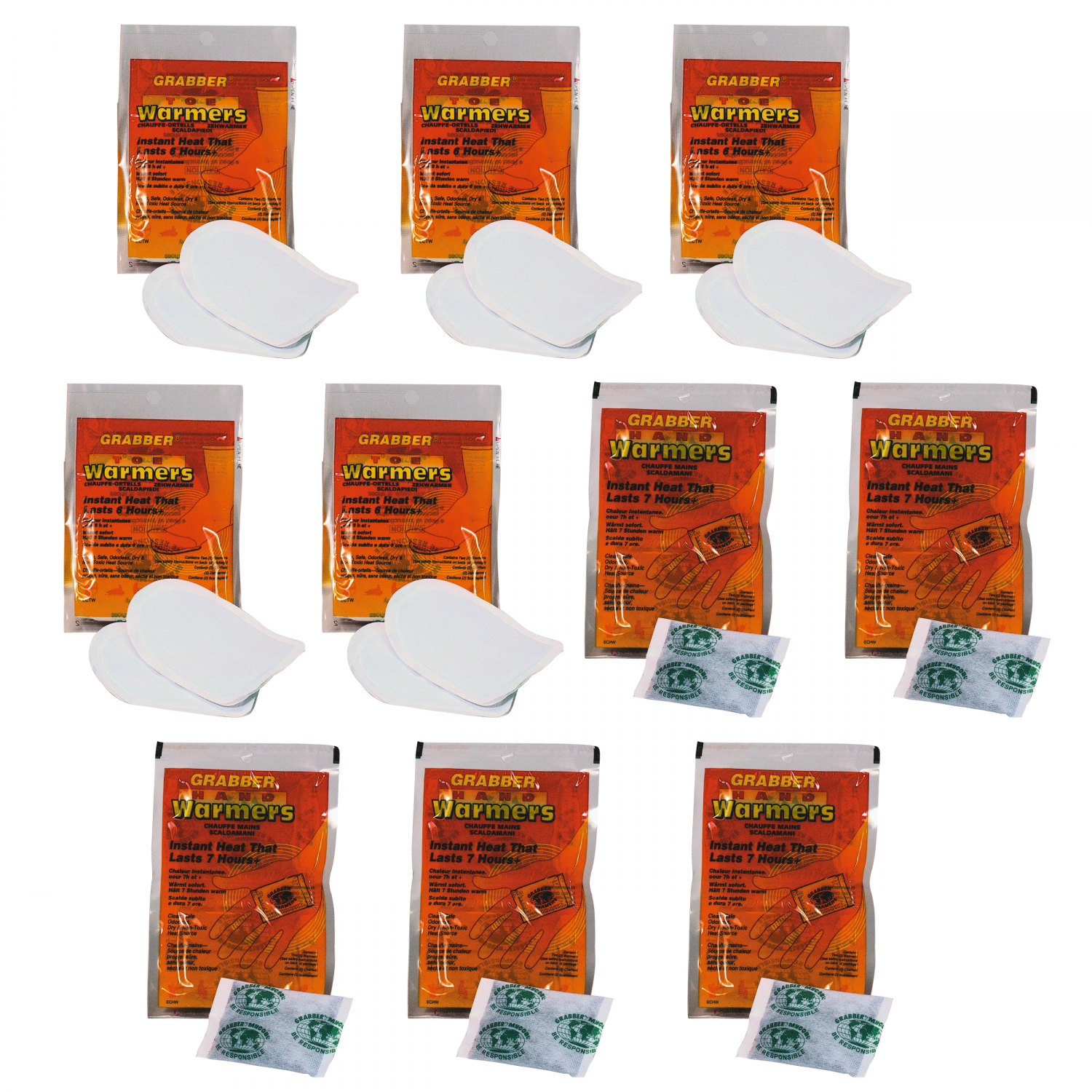 Grabber Set Of 10: Hand & Toe Warmers 