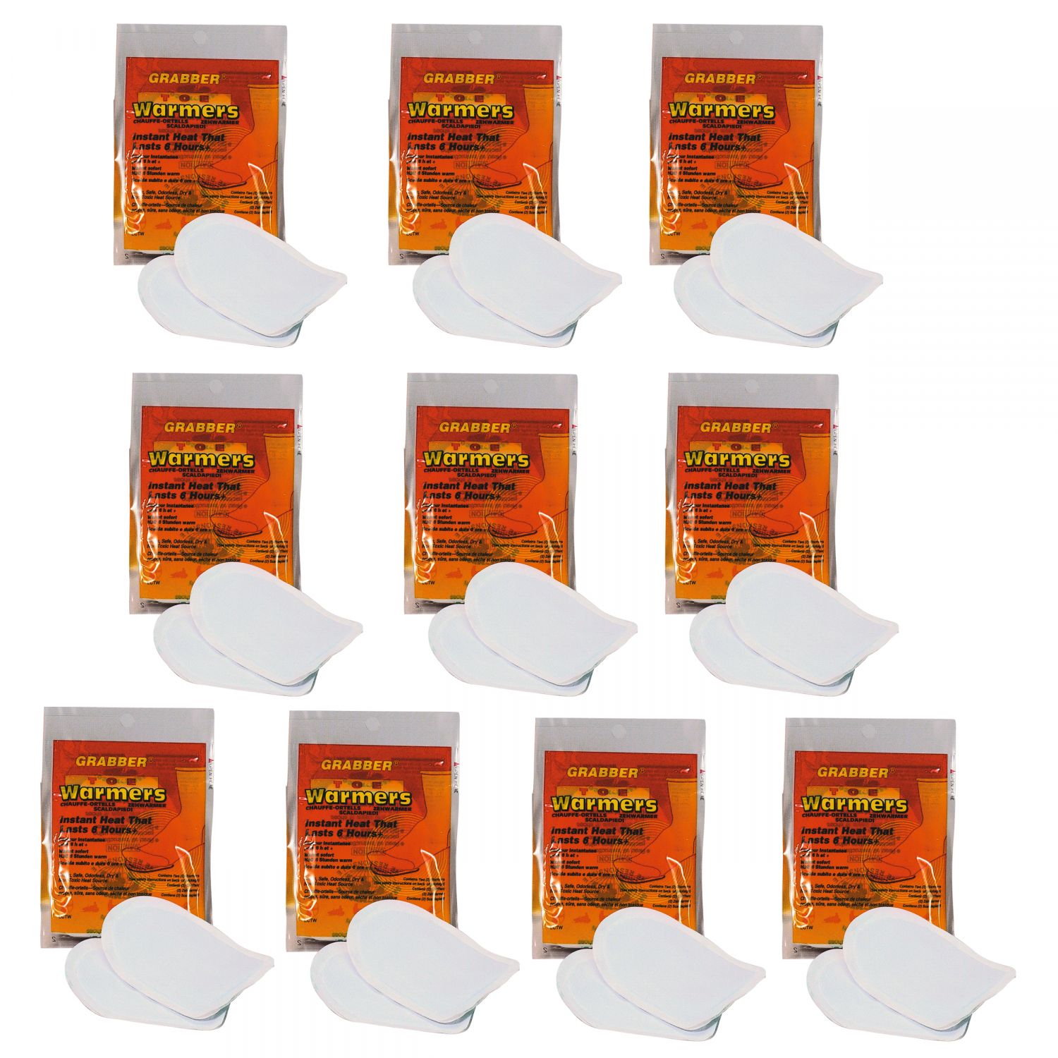 Grabber Set Of 10: Toe Warmers 