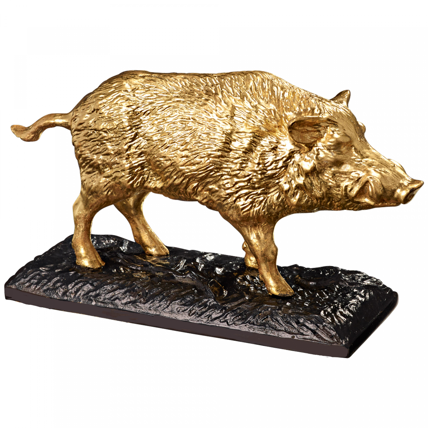Massive, fine bronze-gold sculpture "Wild Boar" 