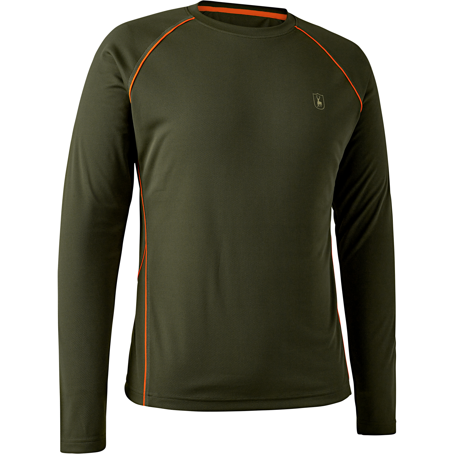 Men's Chamois Long Sleeve T-Shirt Men (Forest Green) 