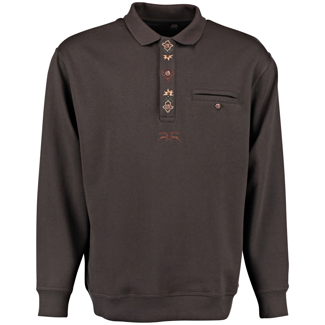 Men's Hunting sweatshirt with polo collar 