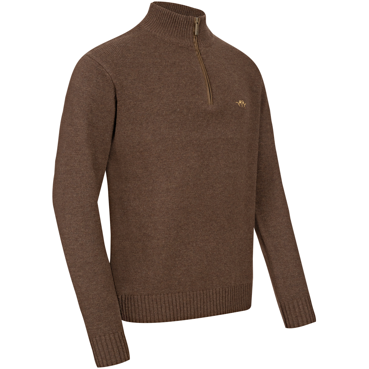 Men's Woll Halfzip Sweater - brown 