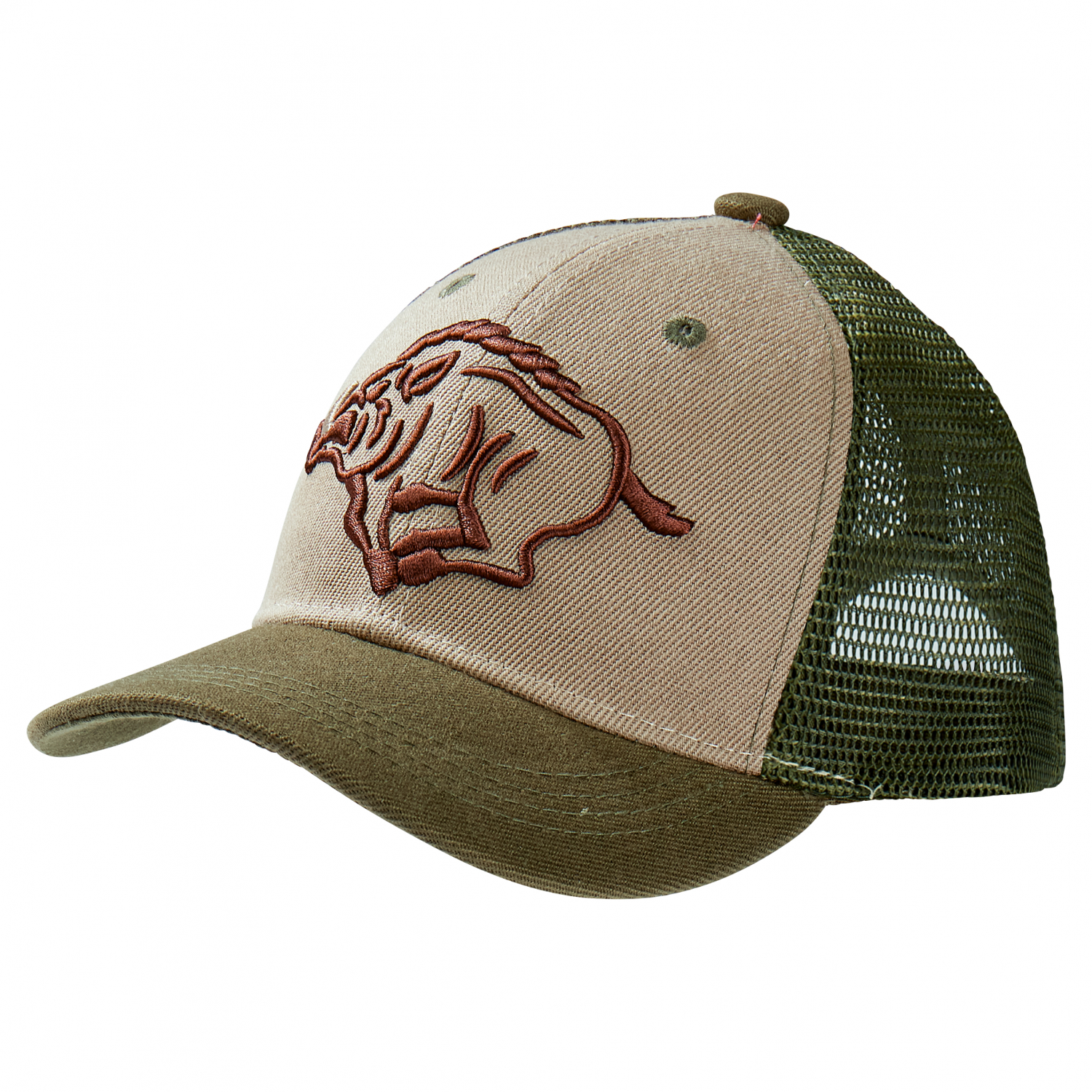 Mesh Cap ‘Wild Boar’ Kids (Beige/Olive) 