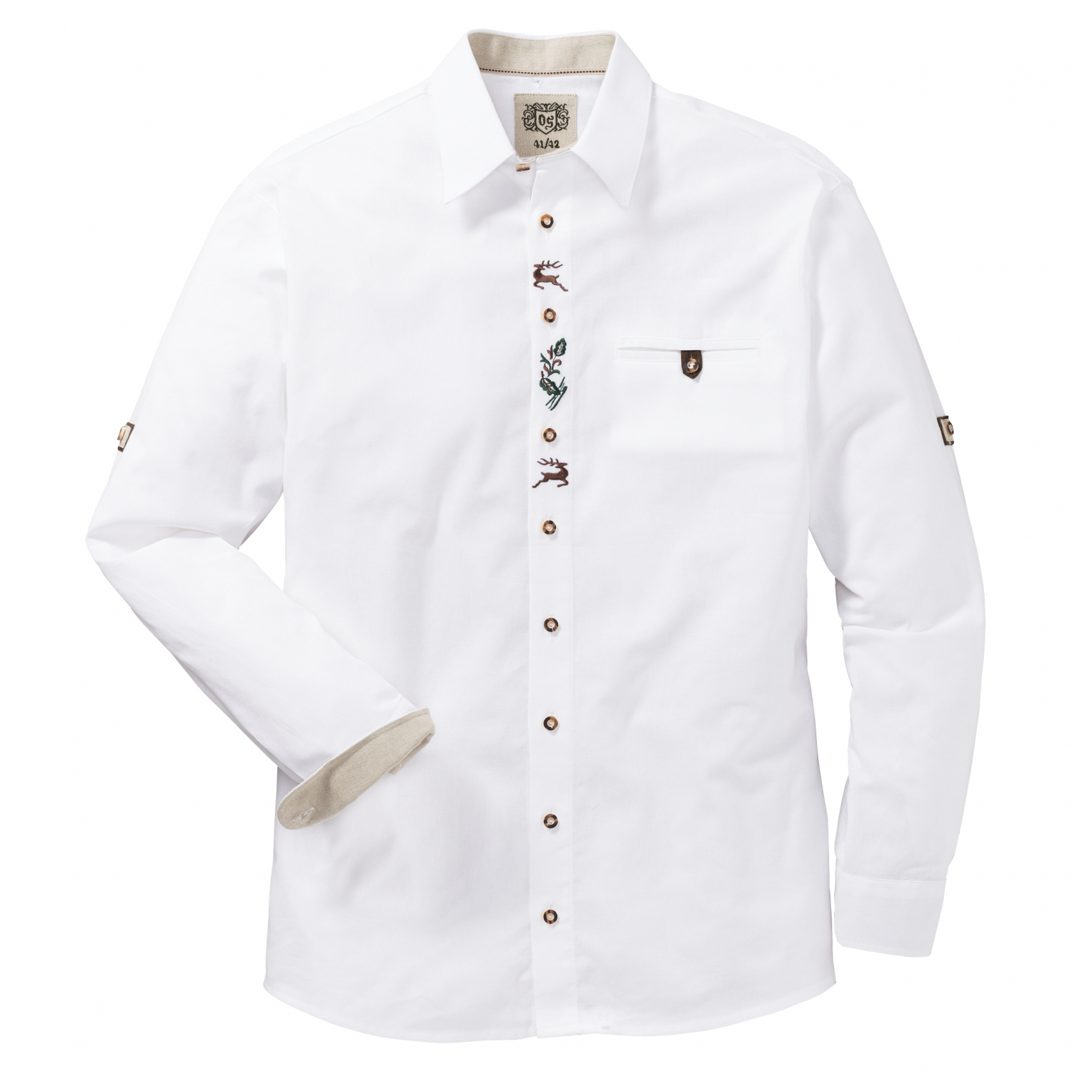 OS Trachten OS Trachten long sleeve shirt with embroidery 