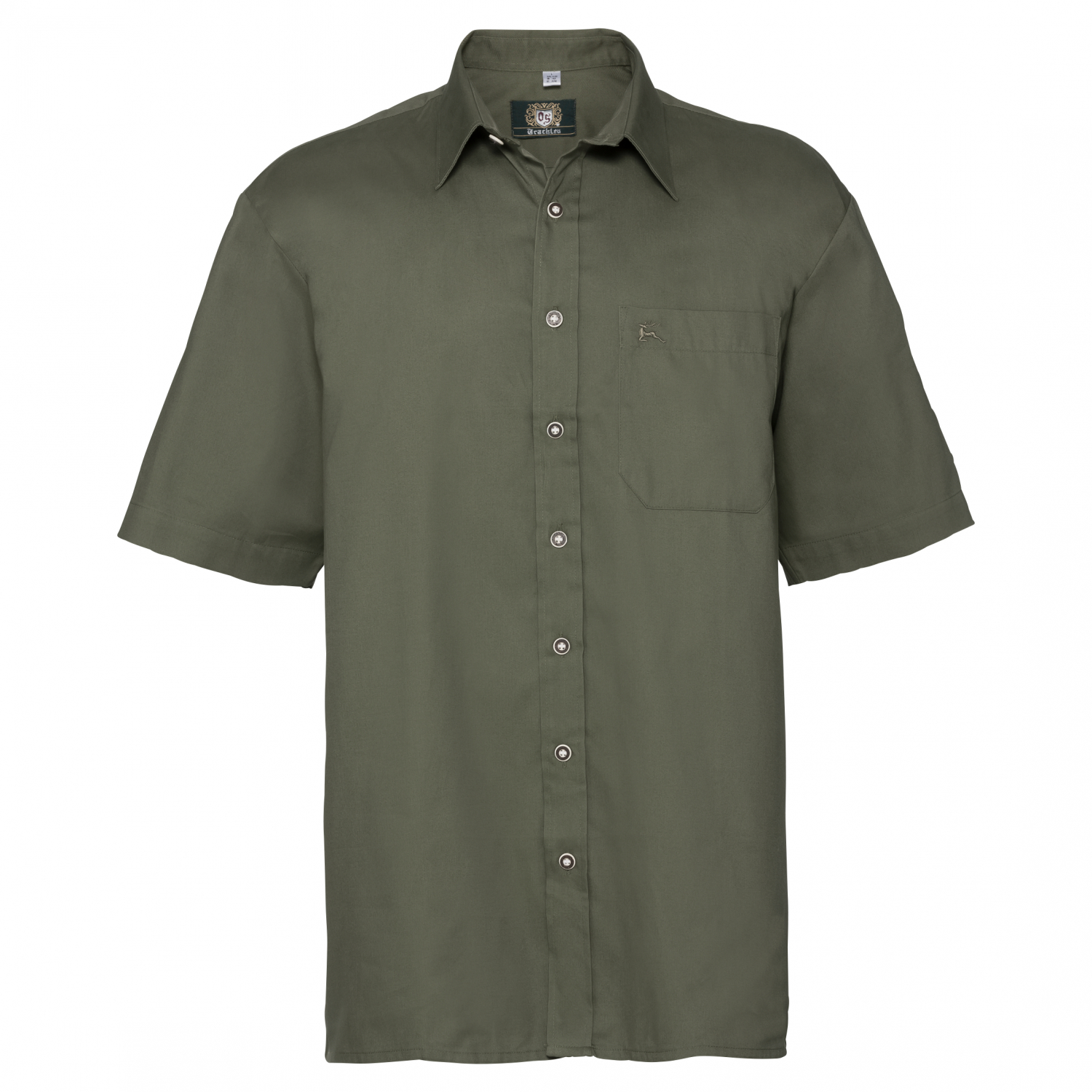 OS Trachten Uxdeya Shirt 1/2 Sleeve Comfort Fit Men (Traditional Green) 