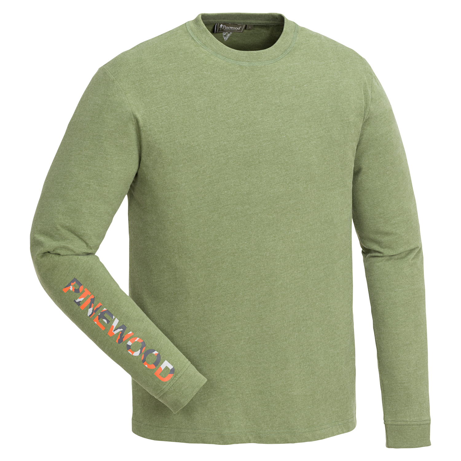 Pinewood Mens T-Shirt longsleeve Bolmen (green mottled) at low