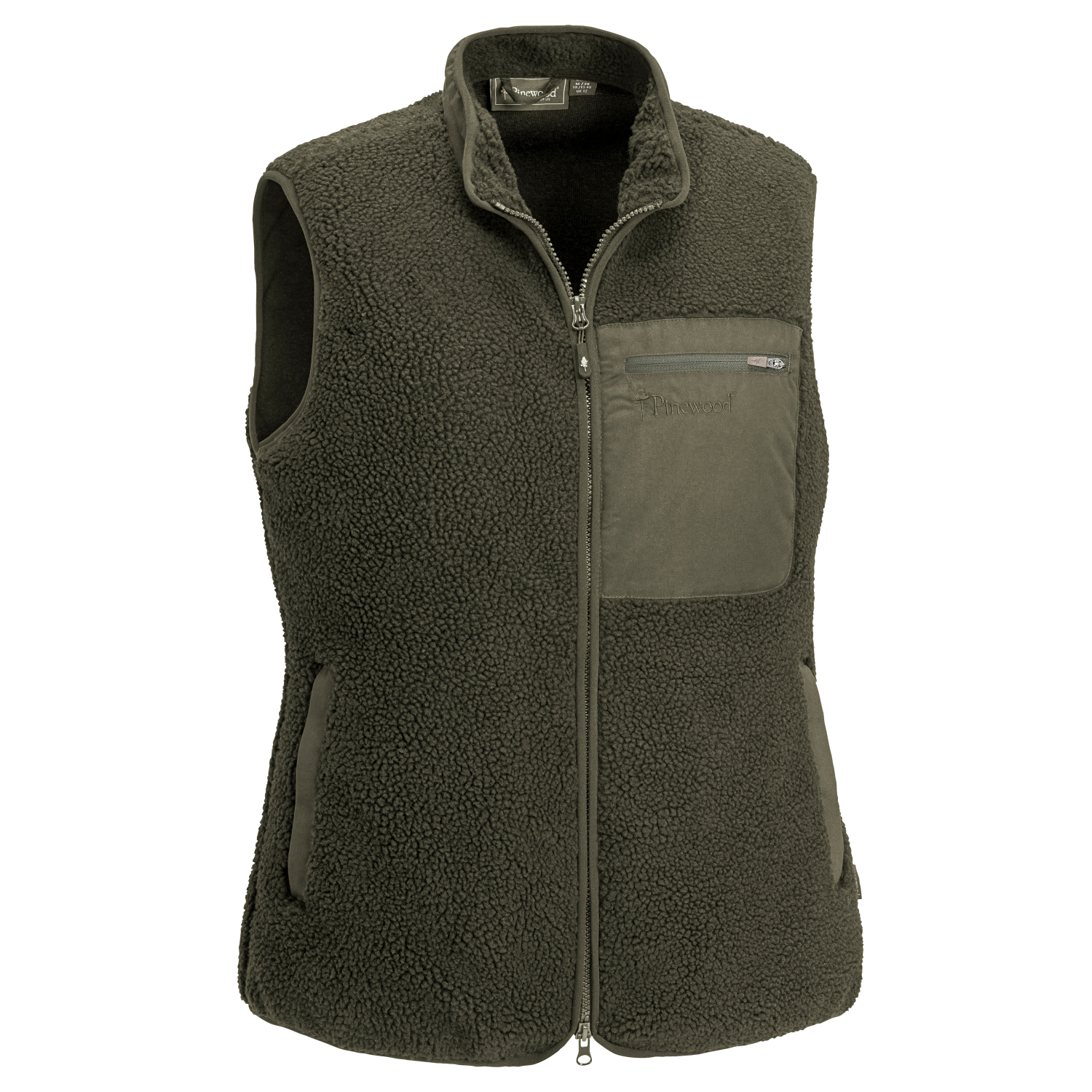 Pinewood Women's Fibre Fur Vest (dark green) 