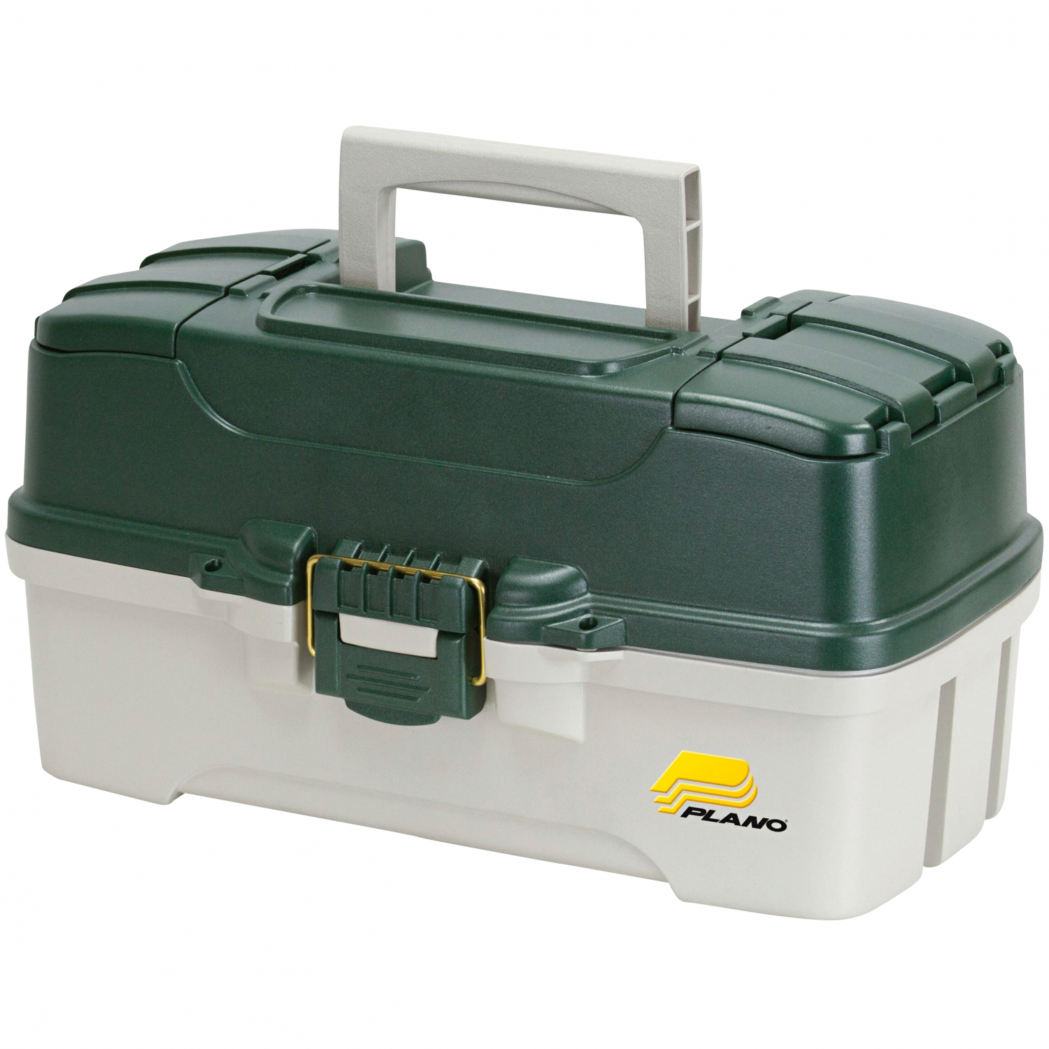 Plano Tackle Box with Three Compartments (Green Metallic/Off-White) 