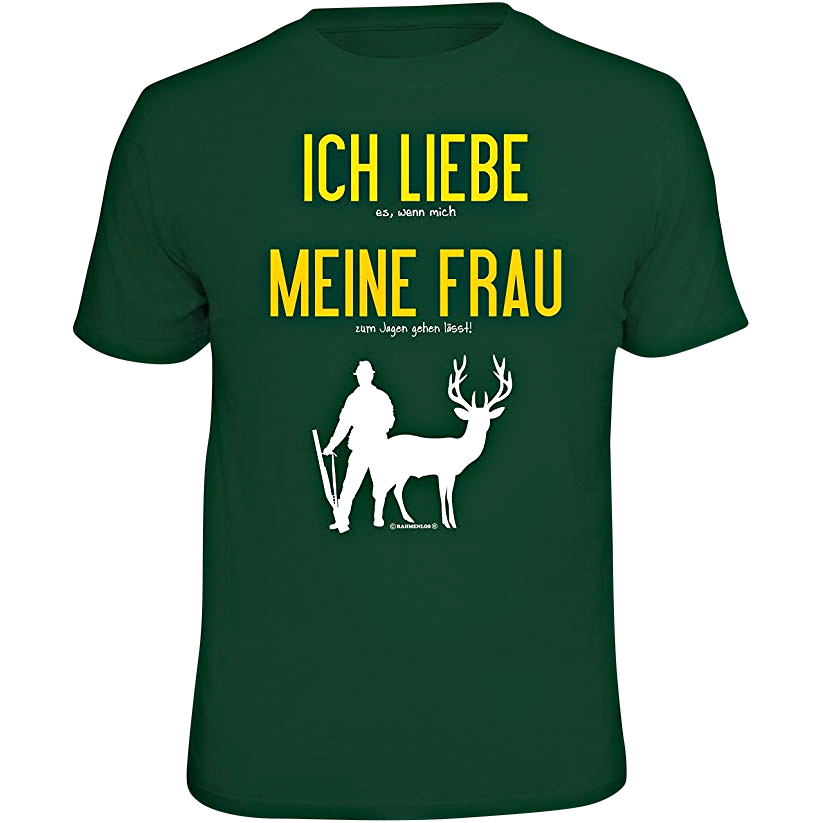 Rahmenlos "Ich liebe es, wenn mich meine Frau…" T-Shirt Men (Green) 