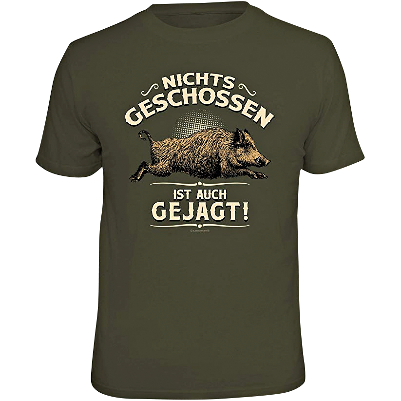 Rahmenlos Mens T-Shirt Unfired is also hunted! (German version