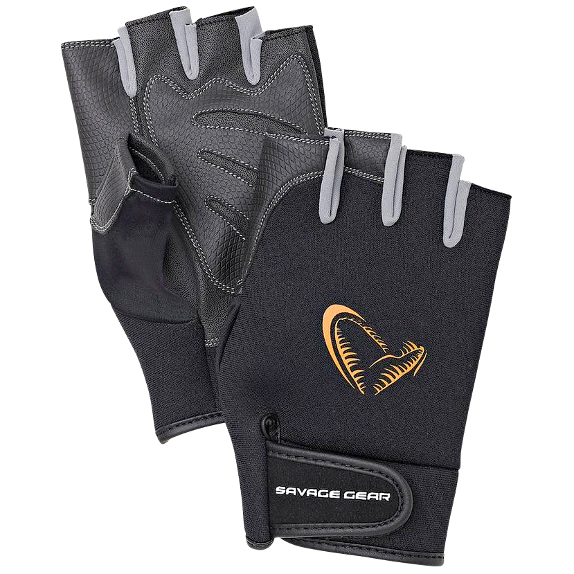 Savage Gear Neoprene Half Finger Gloves (Black) 