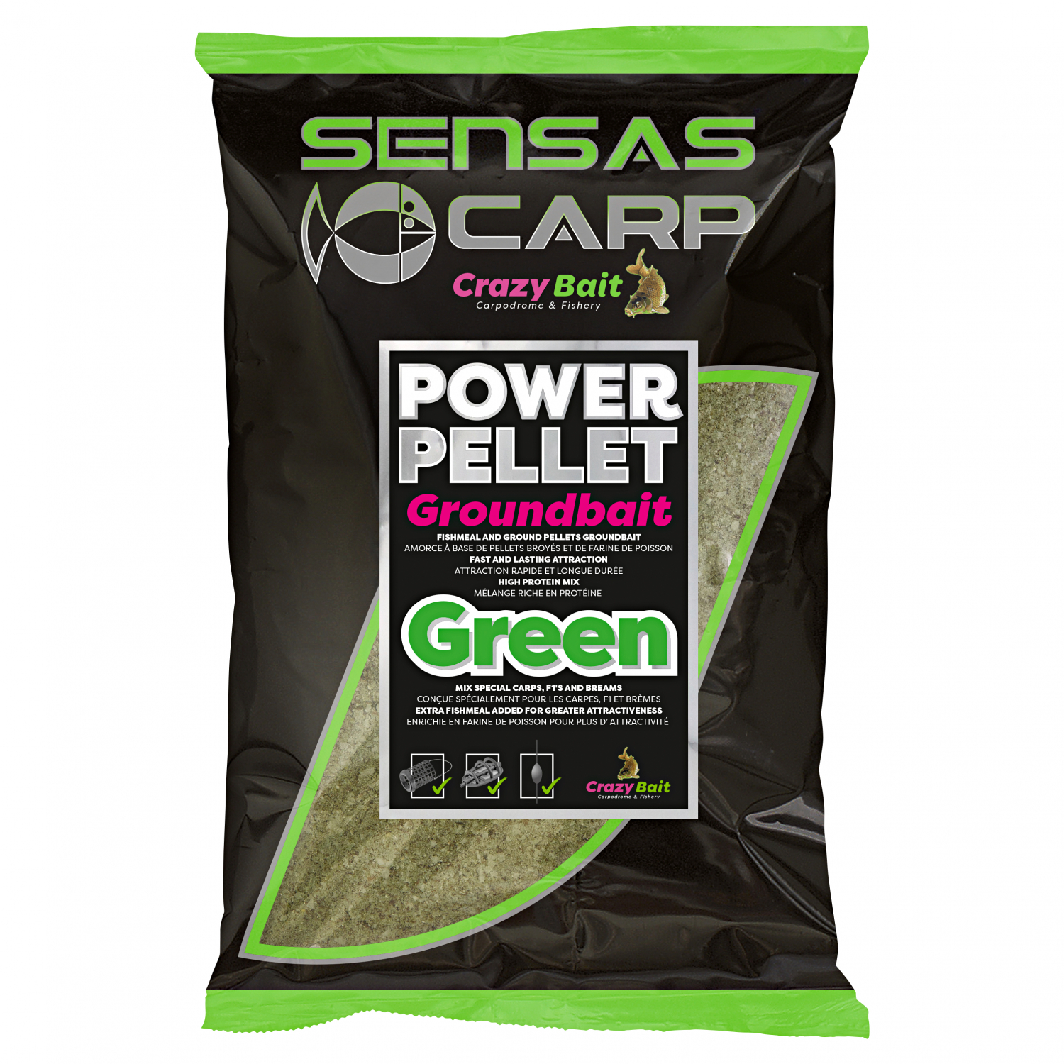 Sensas Groundbait  Big Bait (UK power pellet green) 