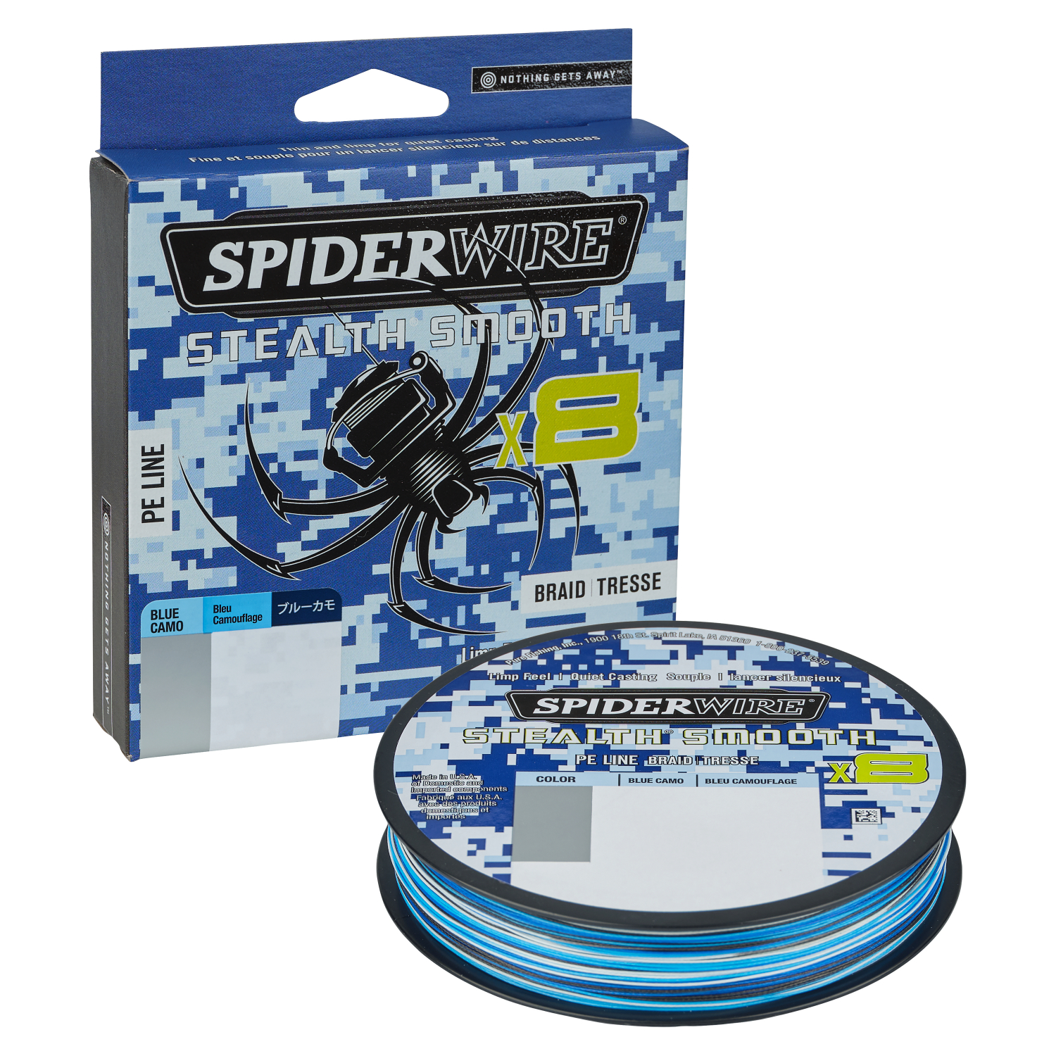 Spiderwire Fishing Line Stealth Smooth 8 (Blue Camo) 