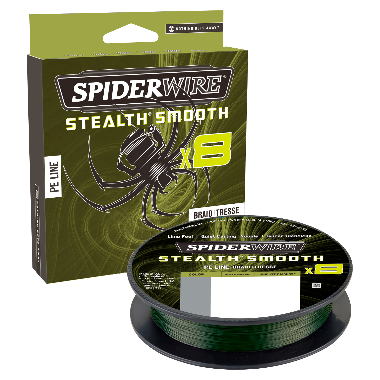 Spiderwire Fishing Line Stealth Smooth 8 (Moss Green, 300 m) 