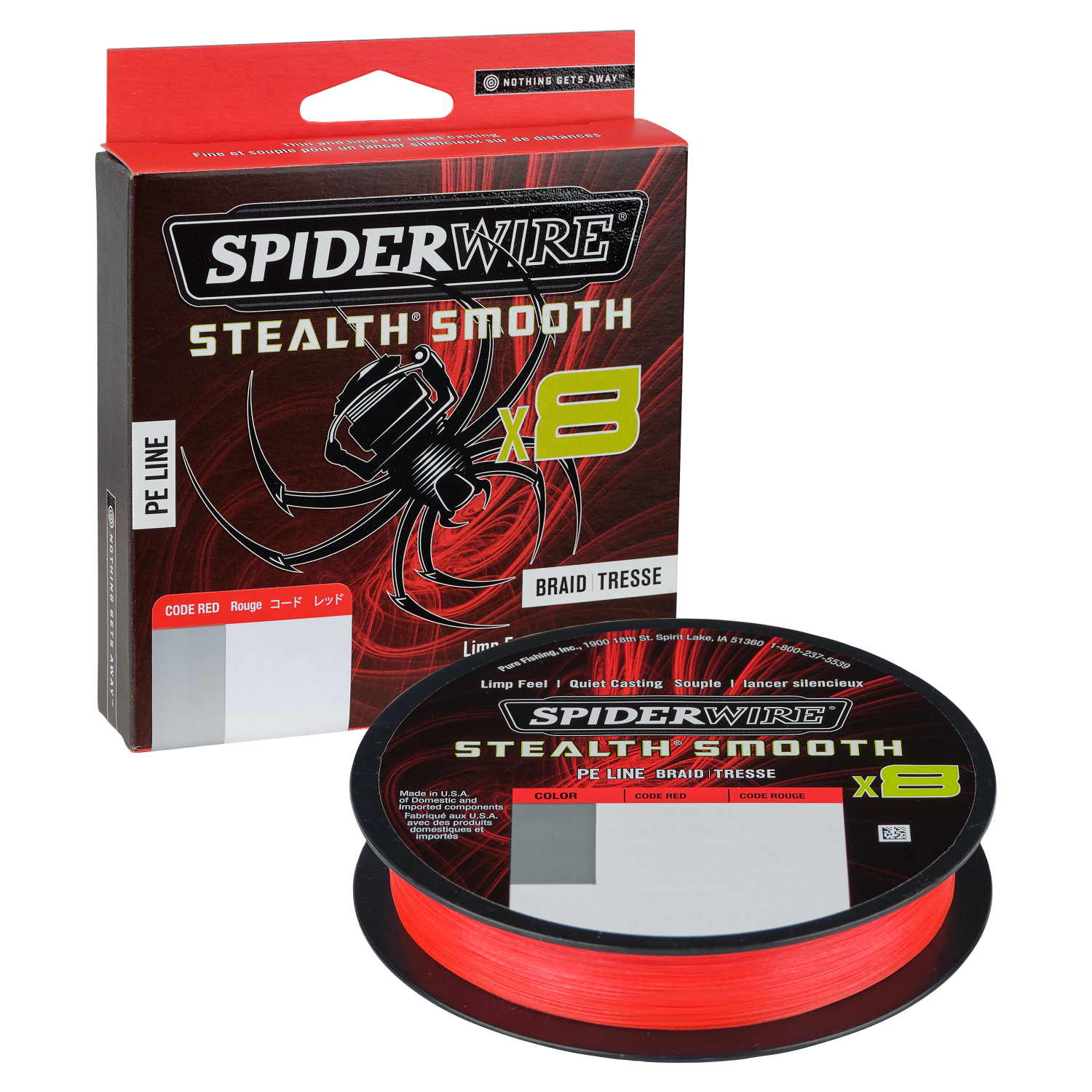 Spiderwire Fishing Line Stealth Smooth 8 (Red, 150 m) at low prices