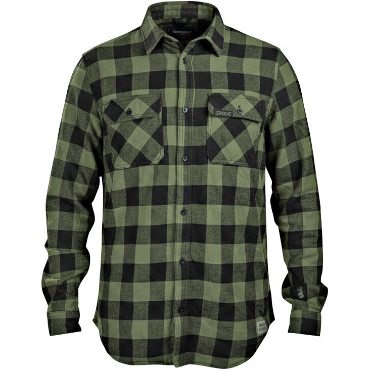 Spika Flannel Check Shirt Men (Moss Green) 