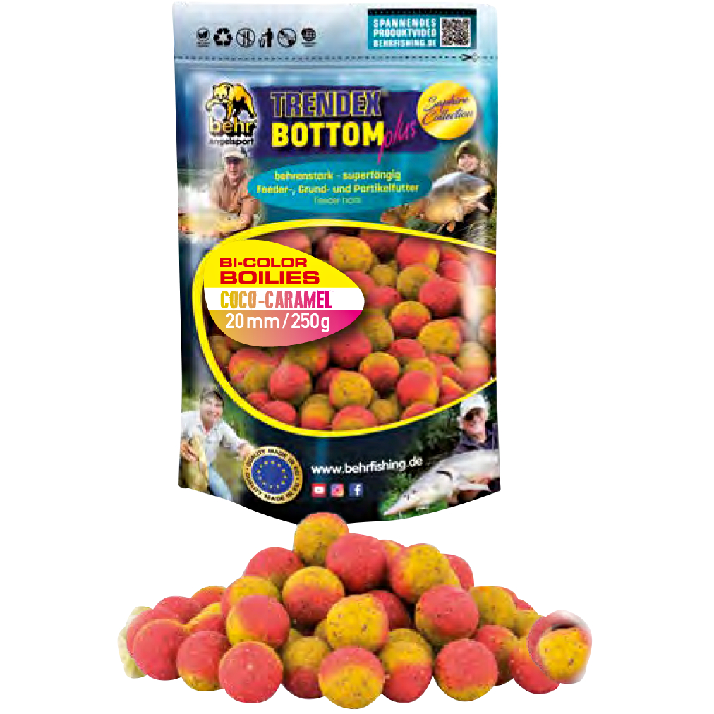 Trendex Bi-Color Boilies Trendex Bottom Plus (Coco-Caramel) 