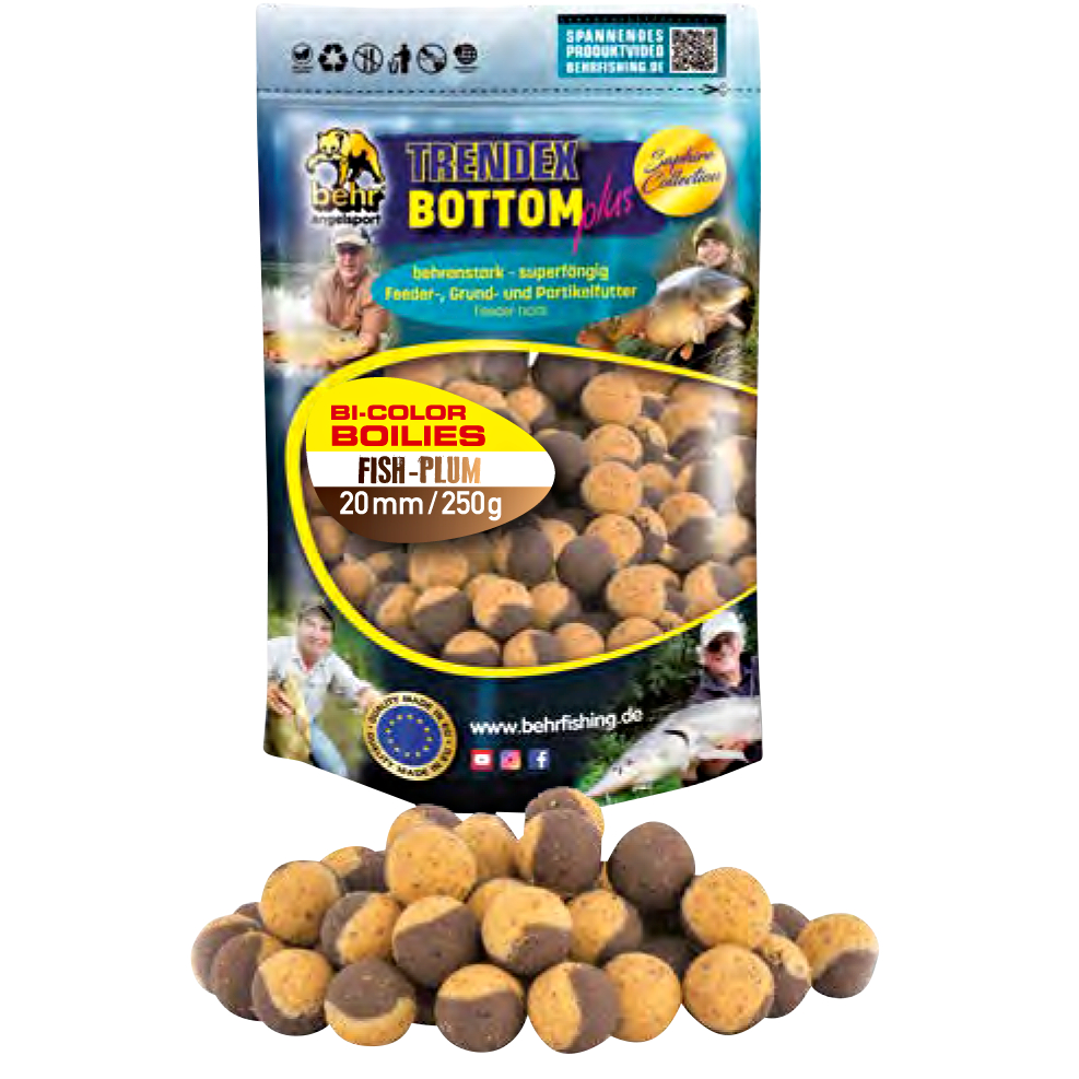 Trendex Bi-Color Boilies Trendex Bottom Plus (Fish-Plum) 