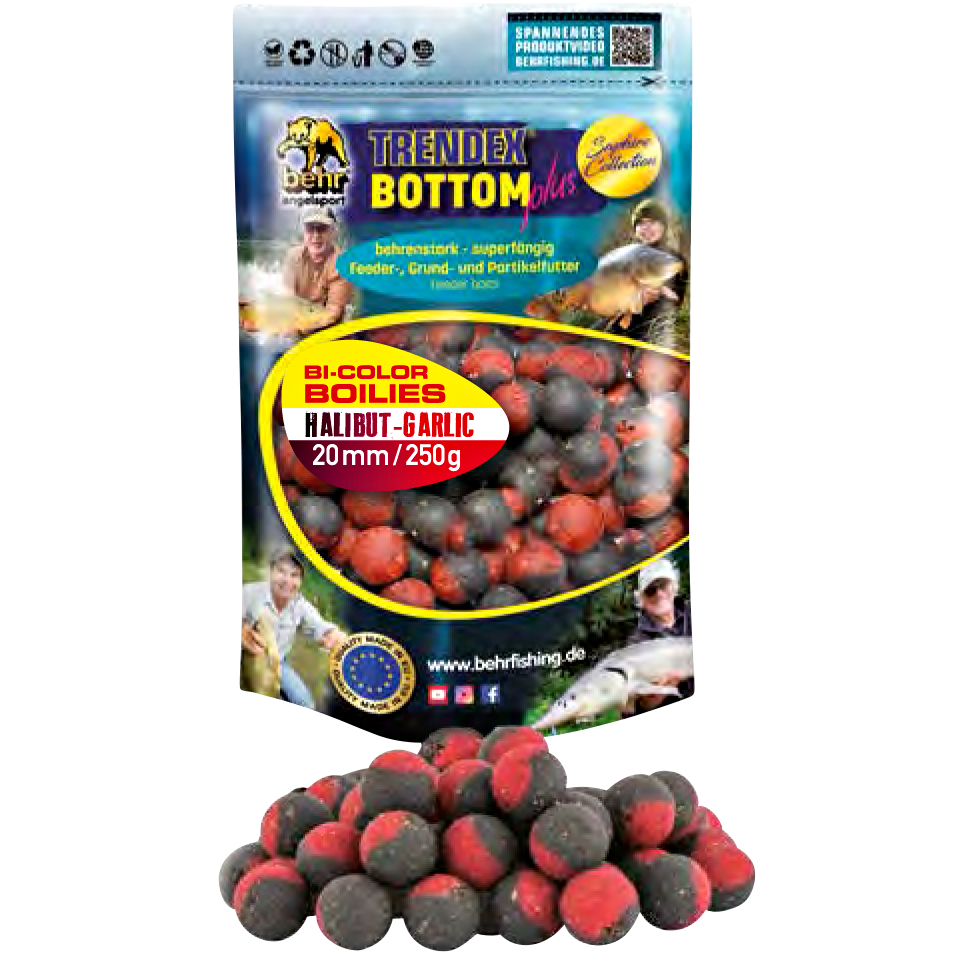 Trendex Bi-Color Boilies Trendex Bottom Plus (Halibut-Garlic) 